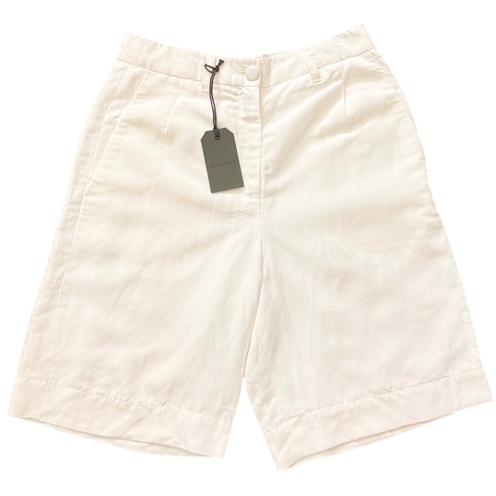 AllSaints‎ Petra Shorts Off White Italian Cloth Tailored High Rise NWT Sz 6 jj07